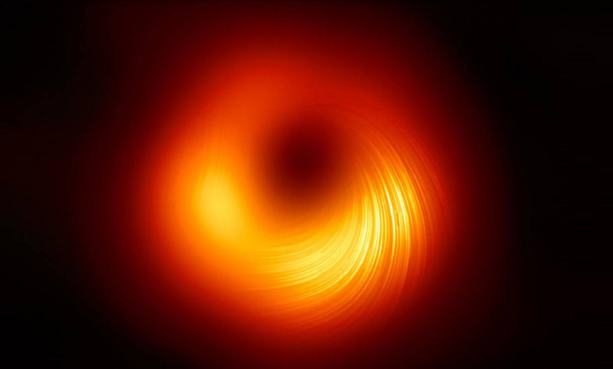 Imagen del agujero negro supermasivo en M87 en luz polarizada.