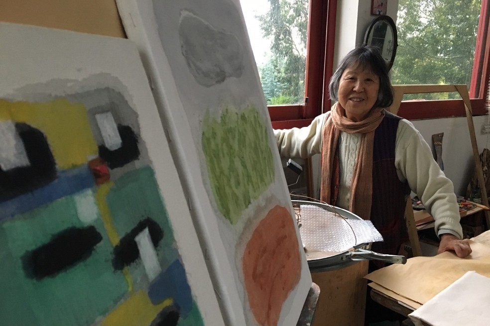 El arte abstracto de Nobu Takehisa está inspirado en la realidad colombiana. / Fotos: Cortesía de Gonzalo Robledo