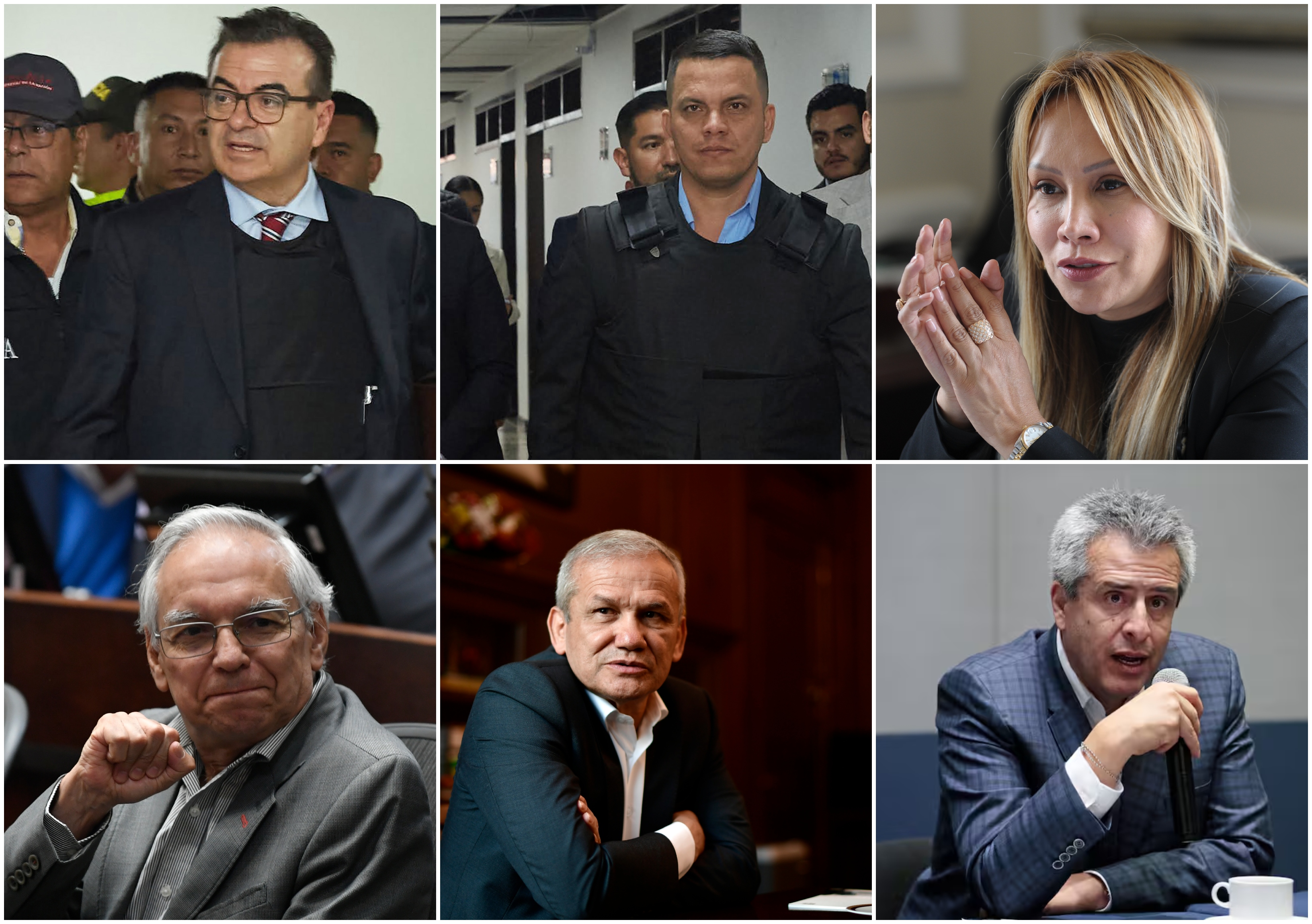 De izquierda a derecha, de arriba a abajo: Olmedo López, Sneyder Pinilla, Sandra Ortiz, Ricardo Bonilla, Carlos Ramón González y Luis Fernando Velasco.
