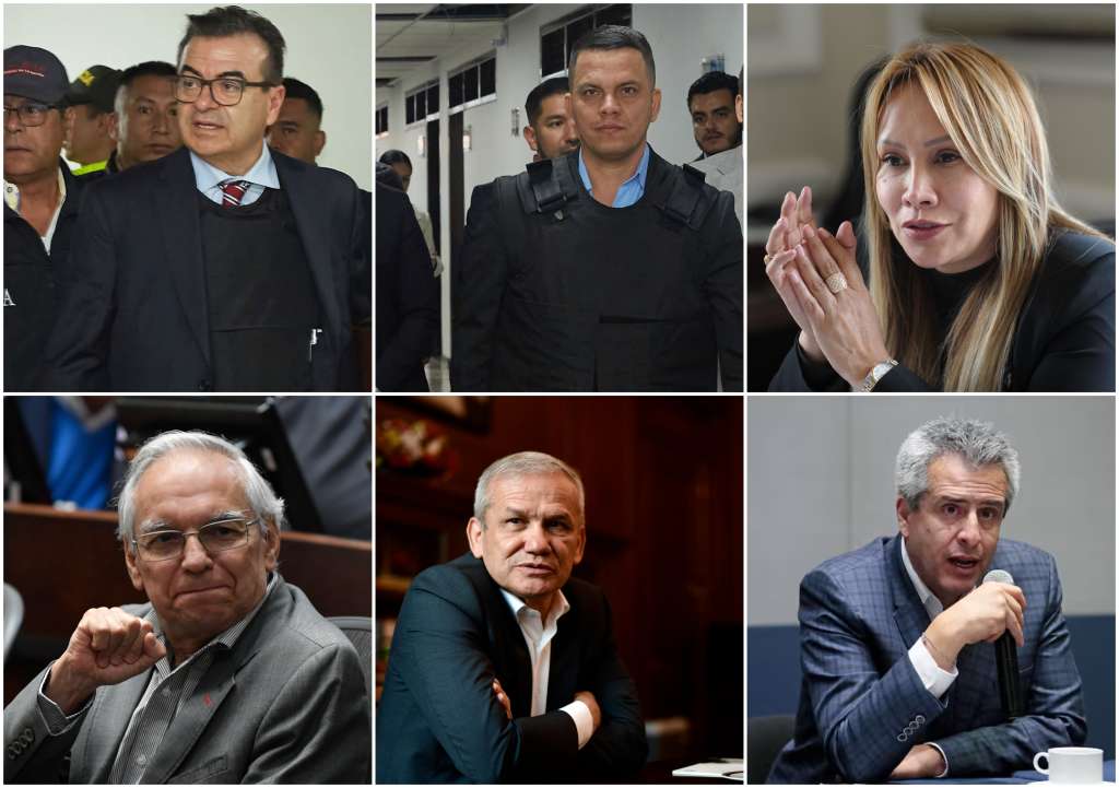 De izquierda a derecha, de arriba a abajo: Olmedo López, Sneyder Pinilla, Sandra Ortiz, Ricardo Bonilla, Carlos Ramón González y Luis Fernando Velasco.