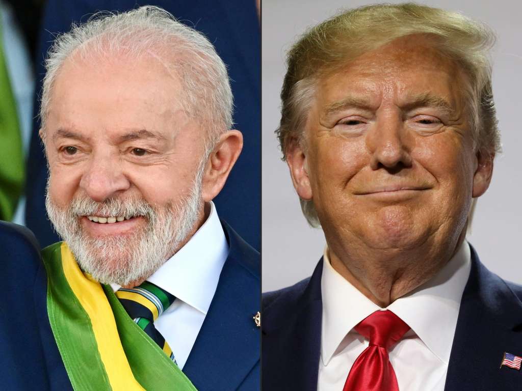(COMBO) This combination of pictures created on October 06, 2025 shows
Brazil's President Luiz Inacio Lula da Silva waves during the military parade within the Independence Day celebrations in Brasilia on September 7, 2025, and US President Donald Trump smiles during a joint-press conference with French President Emmanuel Macron in Biarritz, south-west France on August 26, 2019, on the third day of the annual G7 Summit attended by the leaders of the world's seven richest democracies, Britain, Canada, France, Germany, Italy, Japan and the United States.