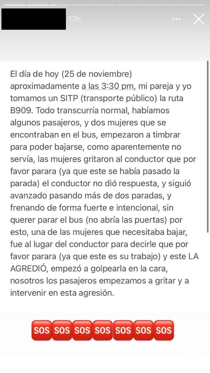 La denuncia fue hecha por una usuaria y la publicó en sus redes sociales.