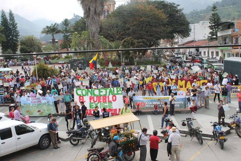 La semana pasada se presentaron manifestaciones en el parque Santander de Cajamarca. / Cortesía Fanzine ‘La Inconquistable’
