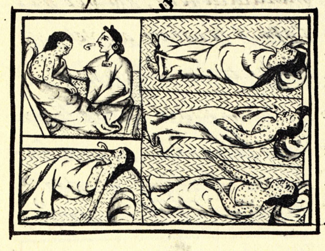 Imagen de referencia. En el arte de la época, hay variadas representaciones de personas infectadas por el virus.