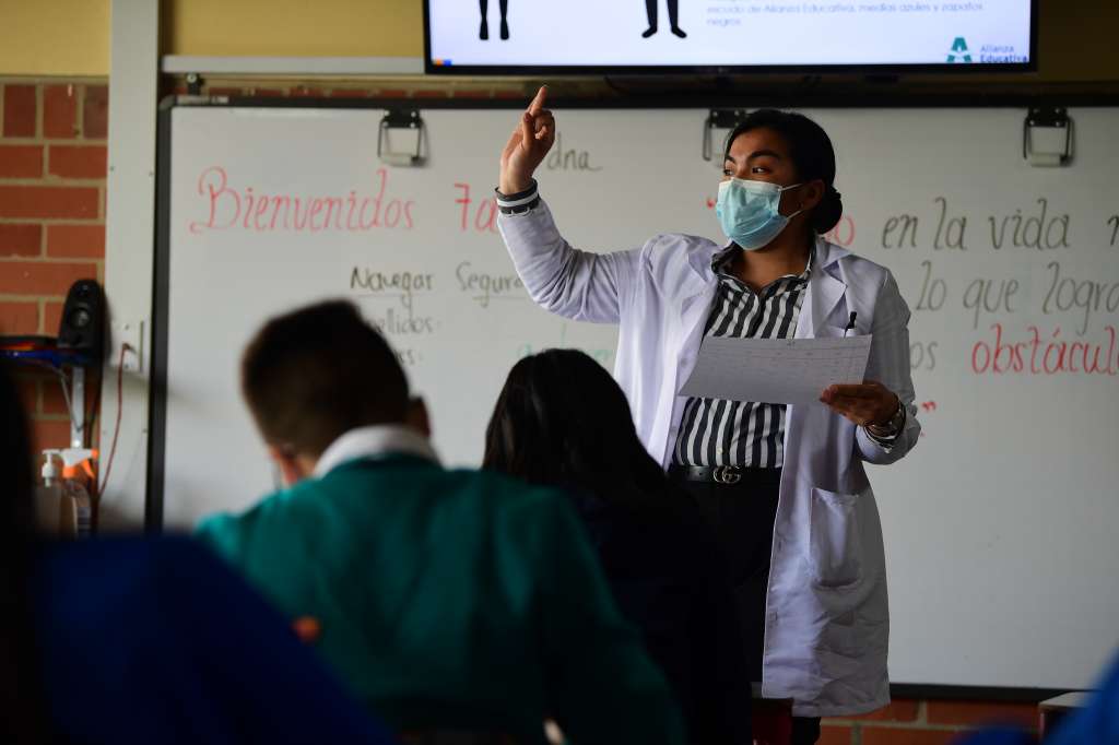 Regreso a clases en los colegios de públicos de Bogotá durante la pandemia del Covid-19 que contó con la asistencia de la alcaldesa Claudia López