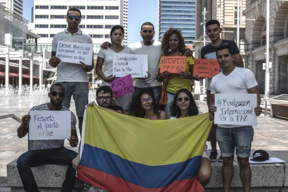 La jornada en defensa del Acuerdo de Paz logrado con las Farc inició con la comunidad colombiana en Perth, Australia. / Foto: cortesía de Mauricio Velásquez.