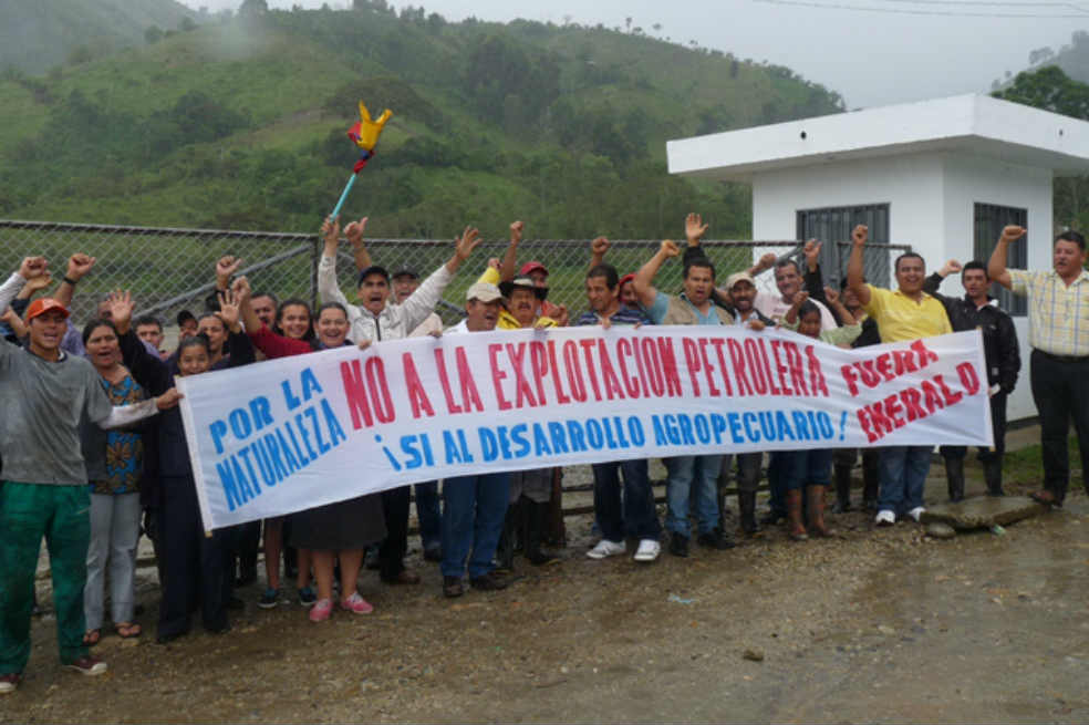 Campesinos manifiestan su descontento por la explotación de petróleo cerca de sus veredas en Garzón y Gigante (Huila). / La Nación
