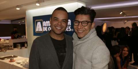 Carlos Vargas y Franklin Ramos en el lanzamiento de  Americana de Colchones