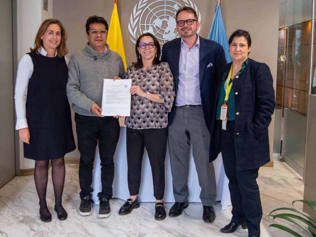 El alto comisionado para la Paz, Danilo Rueda, durante el anuncio de los recursos del Fondo para la construcción de paz del Secretario General de las Naciones Unidas.
