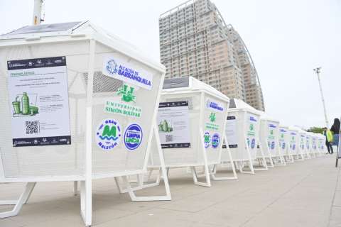 10 nuevos tragaplásticos instalados en el Gran Malecón, la apuesta del Distrito y Unisimón