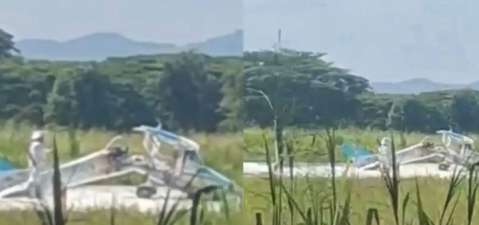 Avioneta sufrió accidente en el aeropuerto de Cartago; no reportan heridos