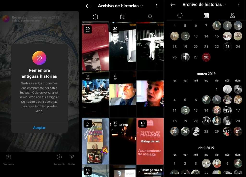 Captura nuevo formato de recuerdos en Instagram.