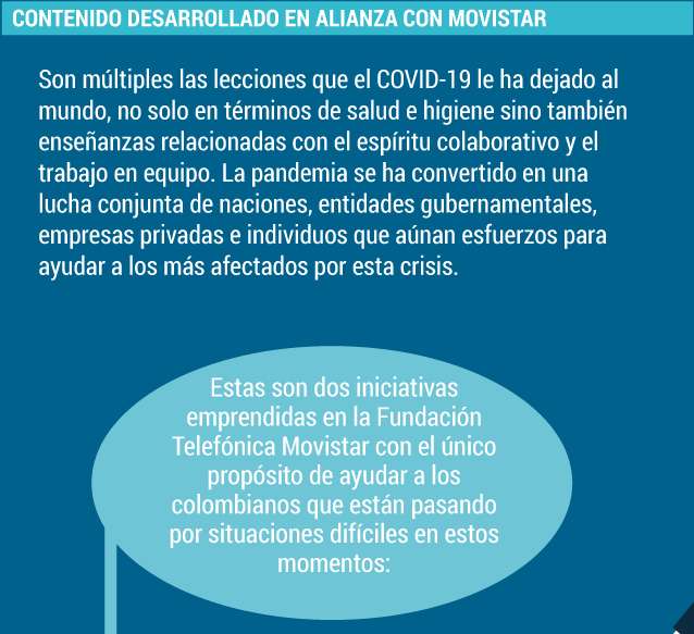 Iniciativas que ayudan a los colombianos en tiempos de pandemia.