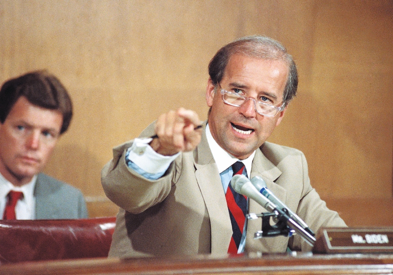 Joe Biden, hoy presidente de EE. UU., durante el debate en el Senado de su país sobre el caso Mermelstein,  a finales de los años 80. 