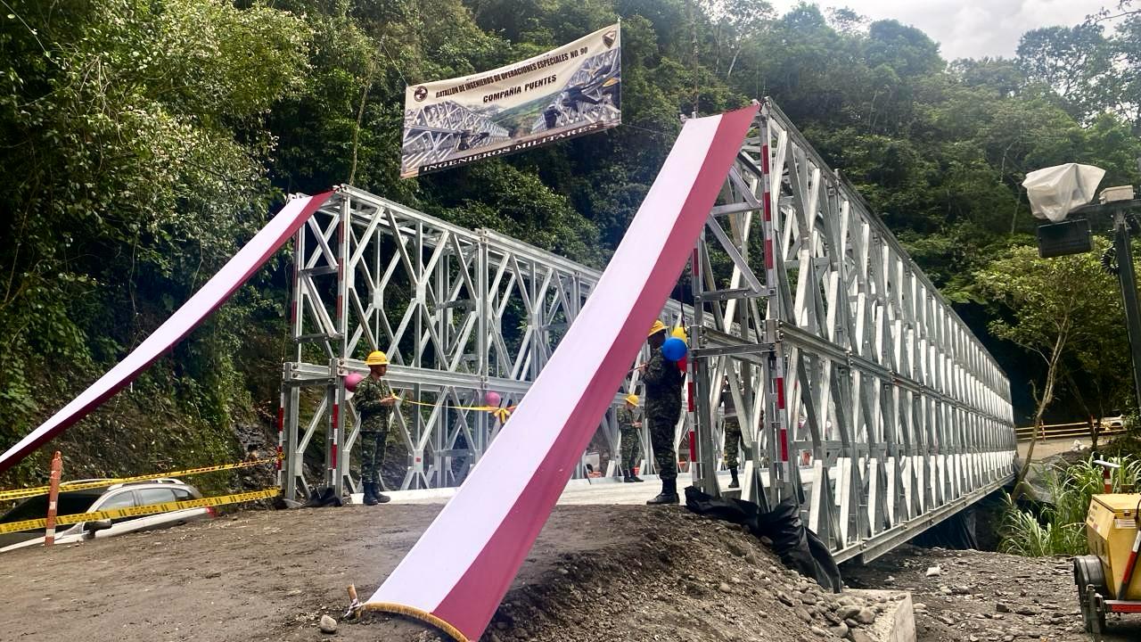 Puente metálico modular tipo Bailey. / Cortesía ANI