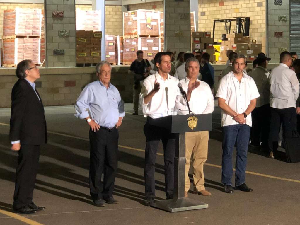 De izquierda a derecha: Luis Almagro, secretario General de la OEA; Sebastián Pñera, presidente de Chile; Juan Guaidó, presidente autoproclamado de Venezuela; Mario Abdo, presidente de Paraguay; e Iván Duque. / Cristian Garavito - El Espectador
