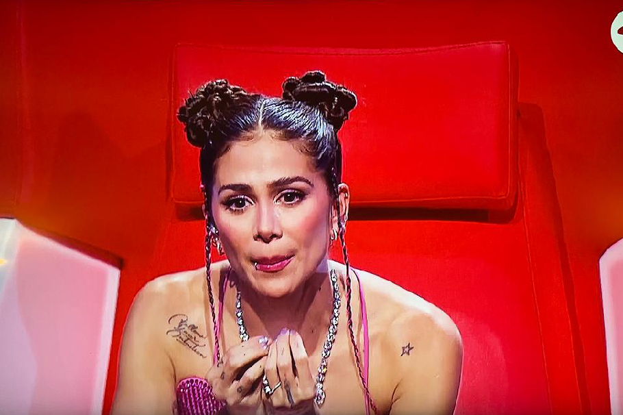 Greeicy en 'La voz kids'. Captura de pantalla Cromos.