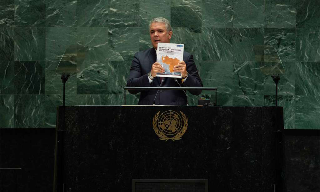 La existencia del informe fue conocida durante el discurso del presidente Duque ante la Asamblea General de Naciones Unidas. / Presidencia de la República