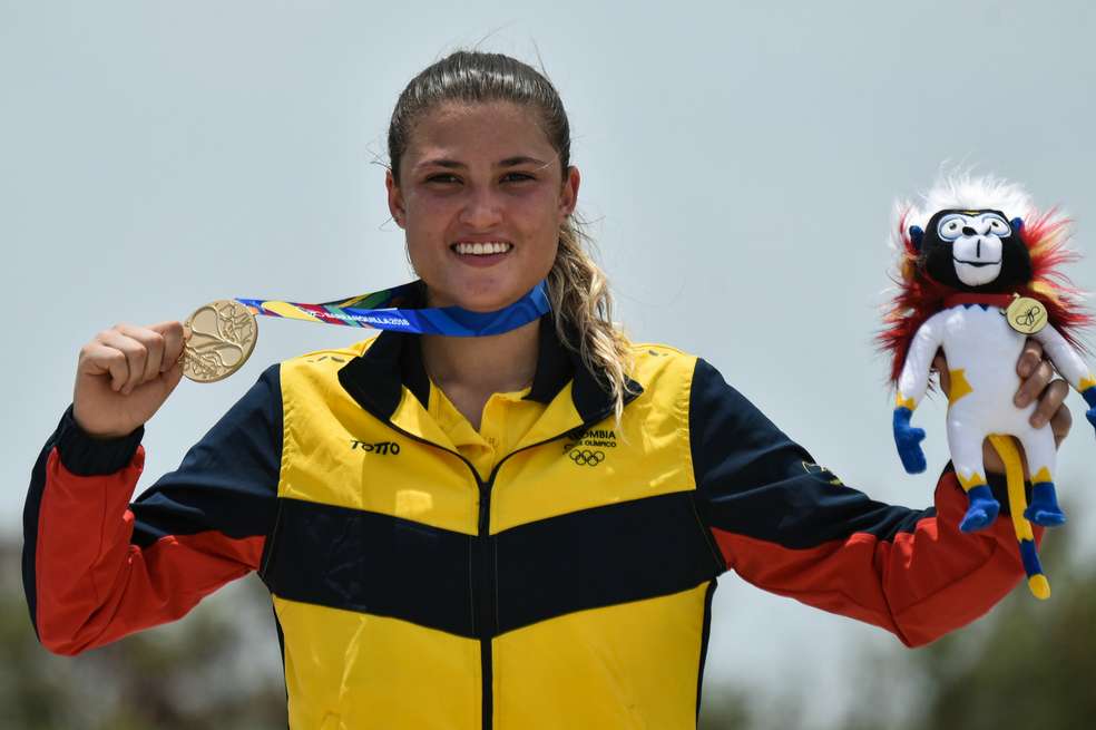 La bicicrocista barranquillera Gabriela Bollé ganó medalla de oro en el BMX femenino. / AFP