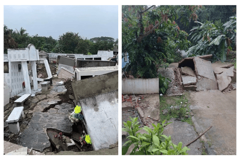 Emergencia en Piojó: 85 viviendas y el cementerio afectados por fuertes lluvias