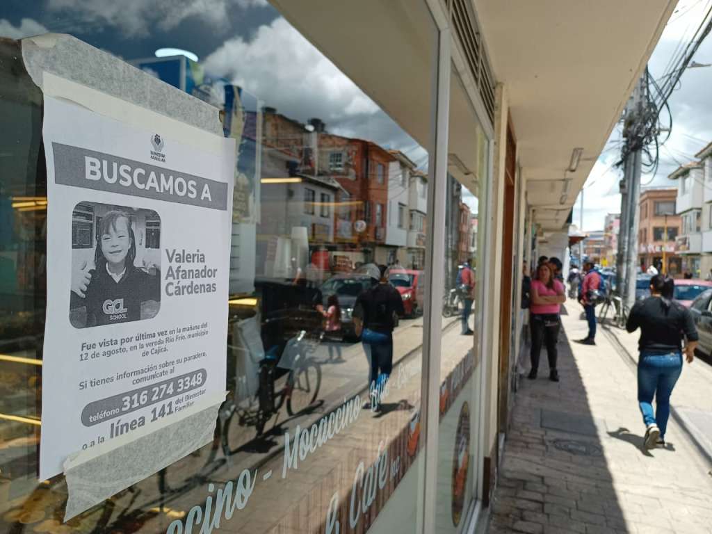 Hay luto en Cajicá por la muerte de la niña Valeria Afanador, de 10 años, quien desapareció el 12 de agosto y la encontraron el 29, en zona rural del municipio.