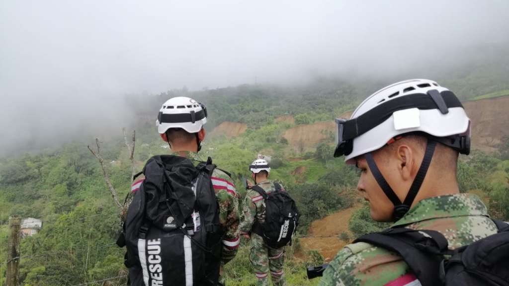 Momento de la llegada de las tropas del Ejército a Rosas, Cauca./ Cortesía Fuerzas Militares.