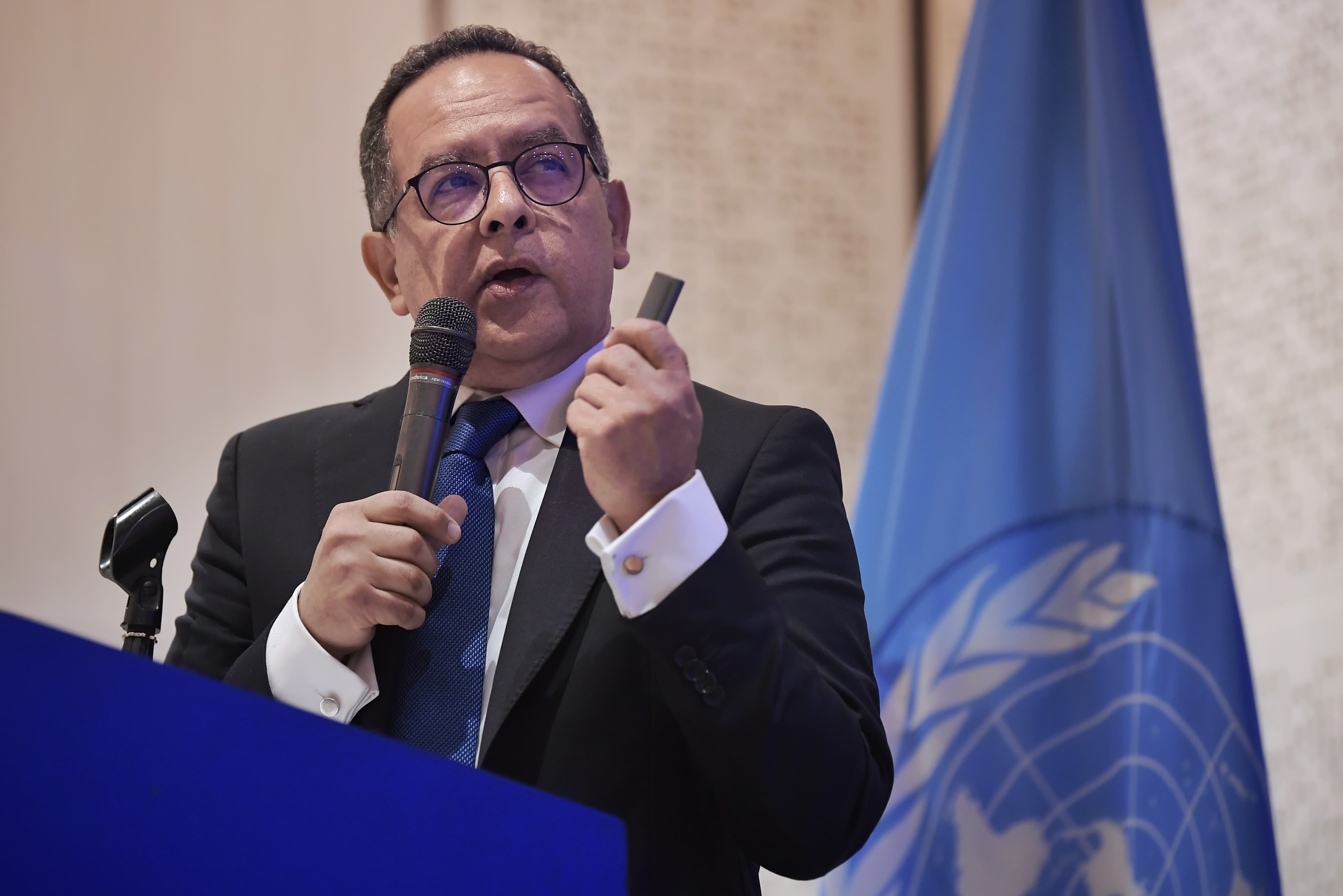 Juan Carlos Monge, durante la presentación del informe anual en Bogotá.