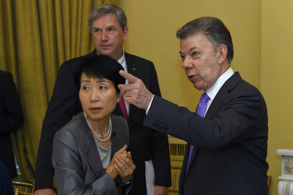 El presidente Juan Manuel Santos se reunió en Nueva York con líderes de la cooperación internacional. / Cortesía: Presidencia de Colombia