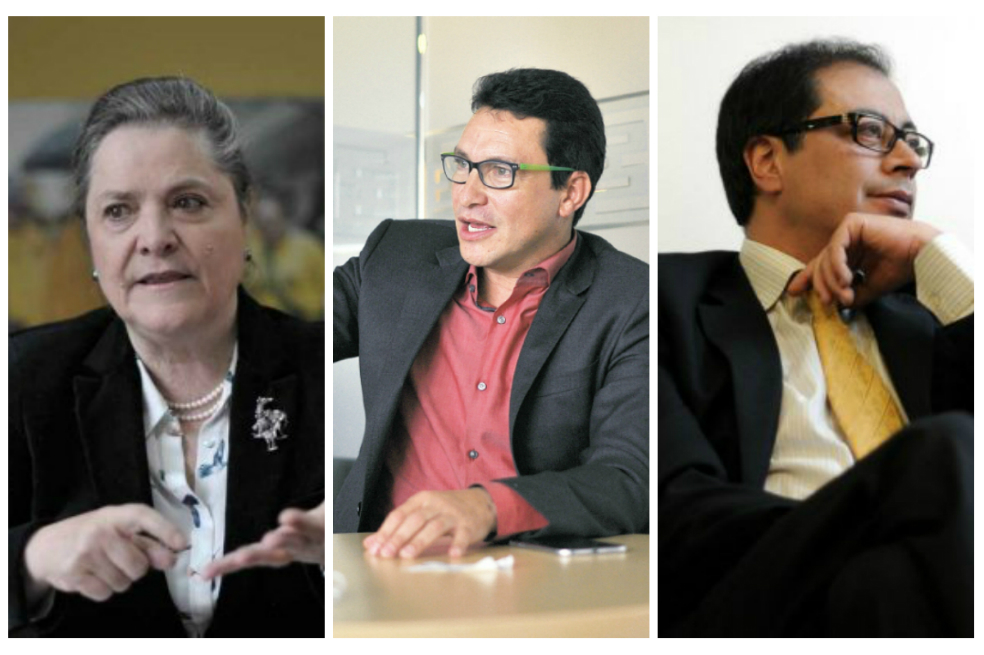 Los candidatos presidenciales Clara López, Carlos Caicedo y Gustavo Petro. / Archivo