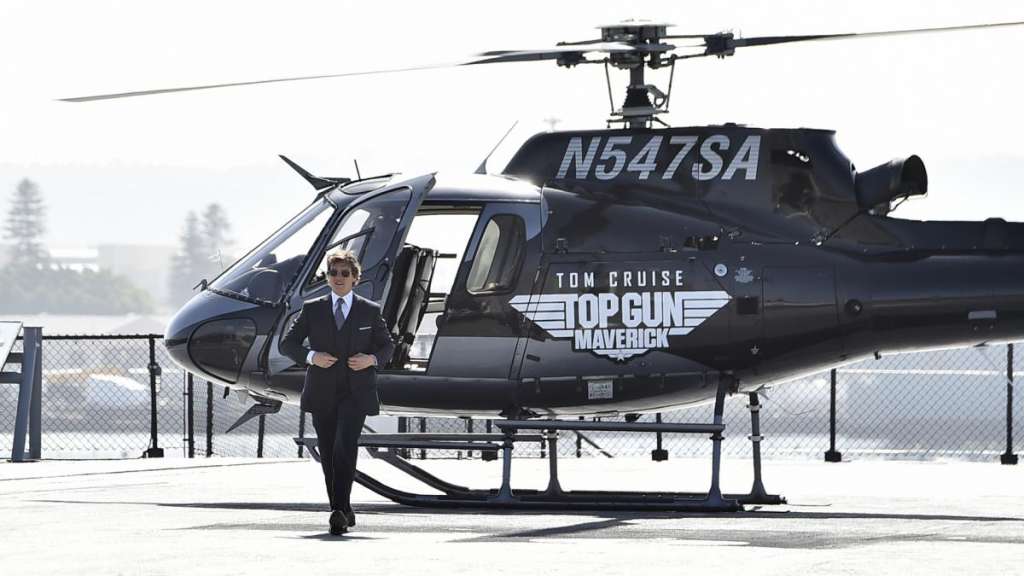 Tom Cruise en la premier de "Top Gun".