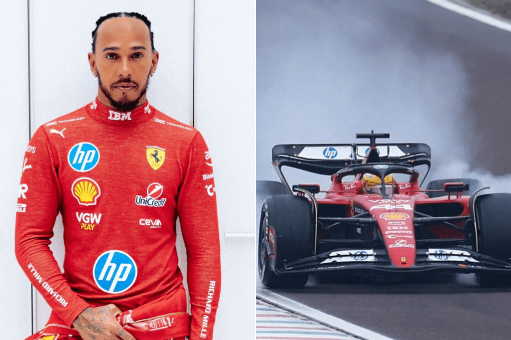 Lewis Hamilton tuvo un fuerte choque en los test que está realizando la escudería Ferrari en Barcelona este miércoles.