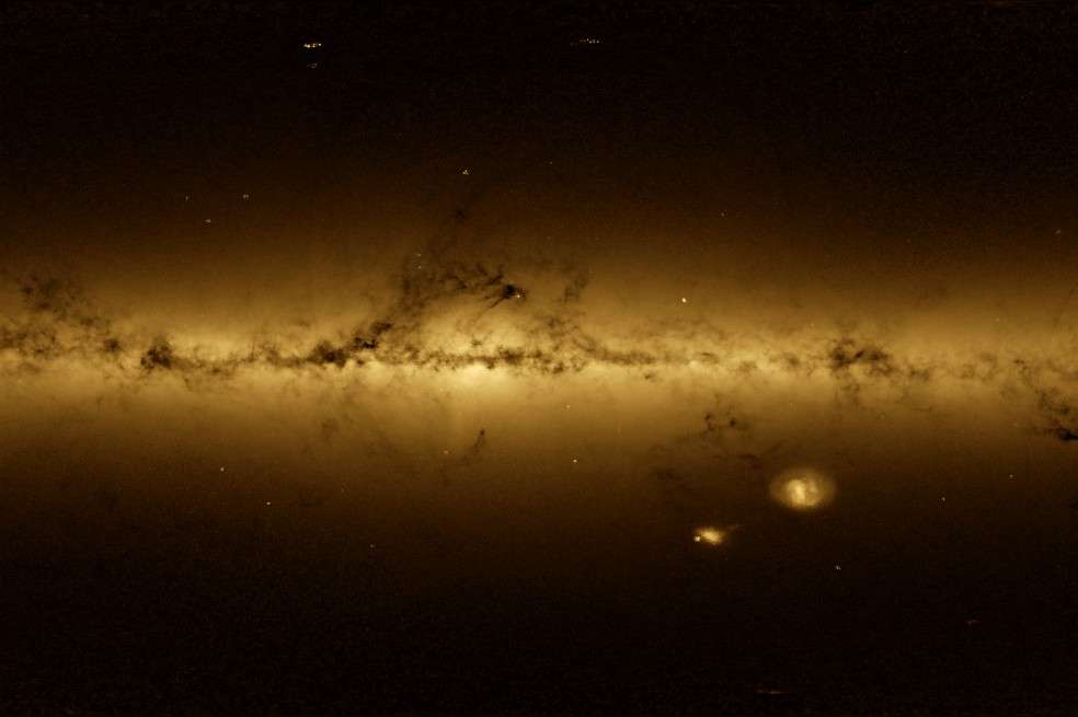 Mapa de estrellas de la Vía Láctea presentadas hoy por la Agencia Espacial Europea. / ESA.