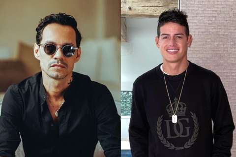 Foto: James Rodríguez y Marc Anthony compartiendo palco