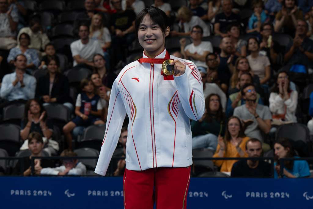 La paranadadora china Yuyan Jiang, ganadora de siete medallas de oro en los Juegos Paralímpicos de París 2024.