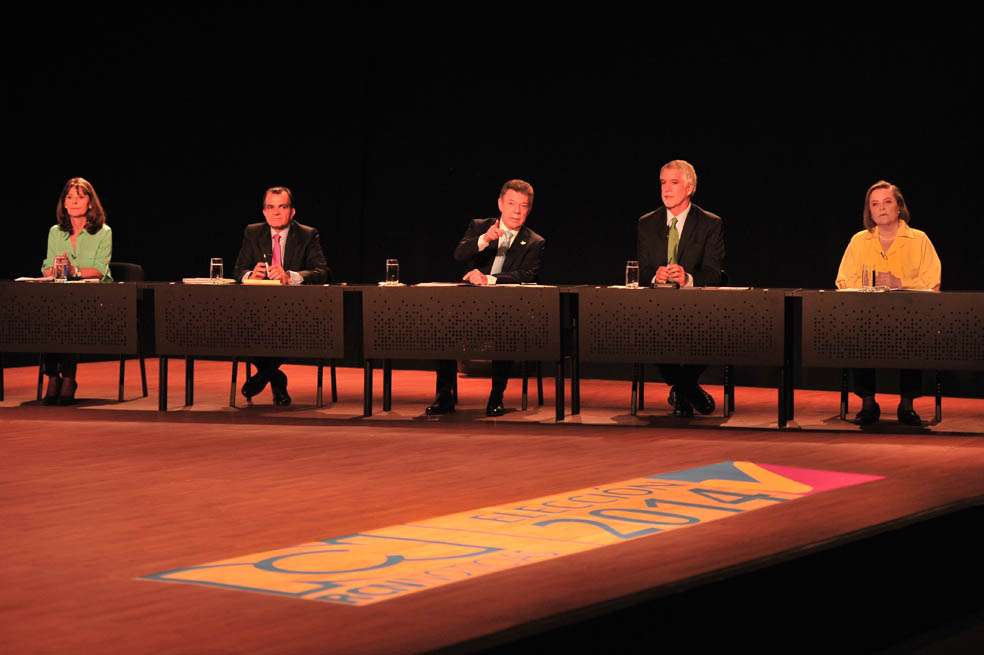 Los cinco candidatos: Marta Lucía Ramírez, Óscar Iván Zuluaga, Juan Manuel Santos, Enrique Peñalosa y Clara López. /Andrés Torres