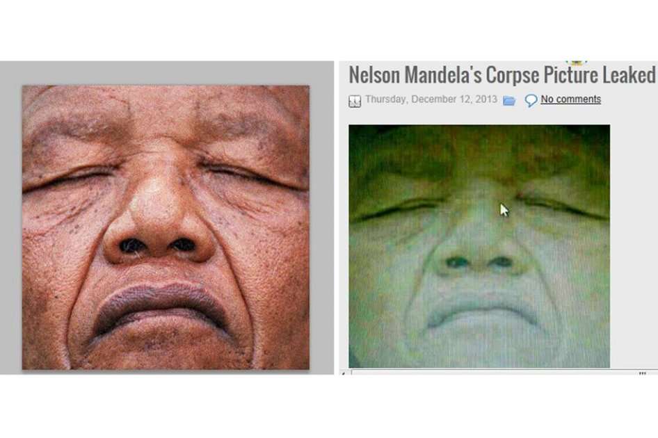 La fotografía parece ser una imagen, ligeramente retocada, tomada en 1991 por un fotógrafo de la AFP durante la primera asamblea del Congreso Nacional Africano (ANC).