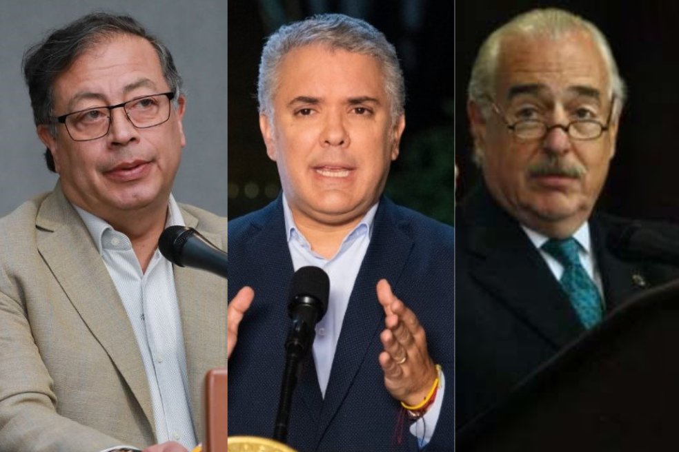 El presidente Gustavo Petro y los exmandatarios Iván Duque y Andrés Pastrana.