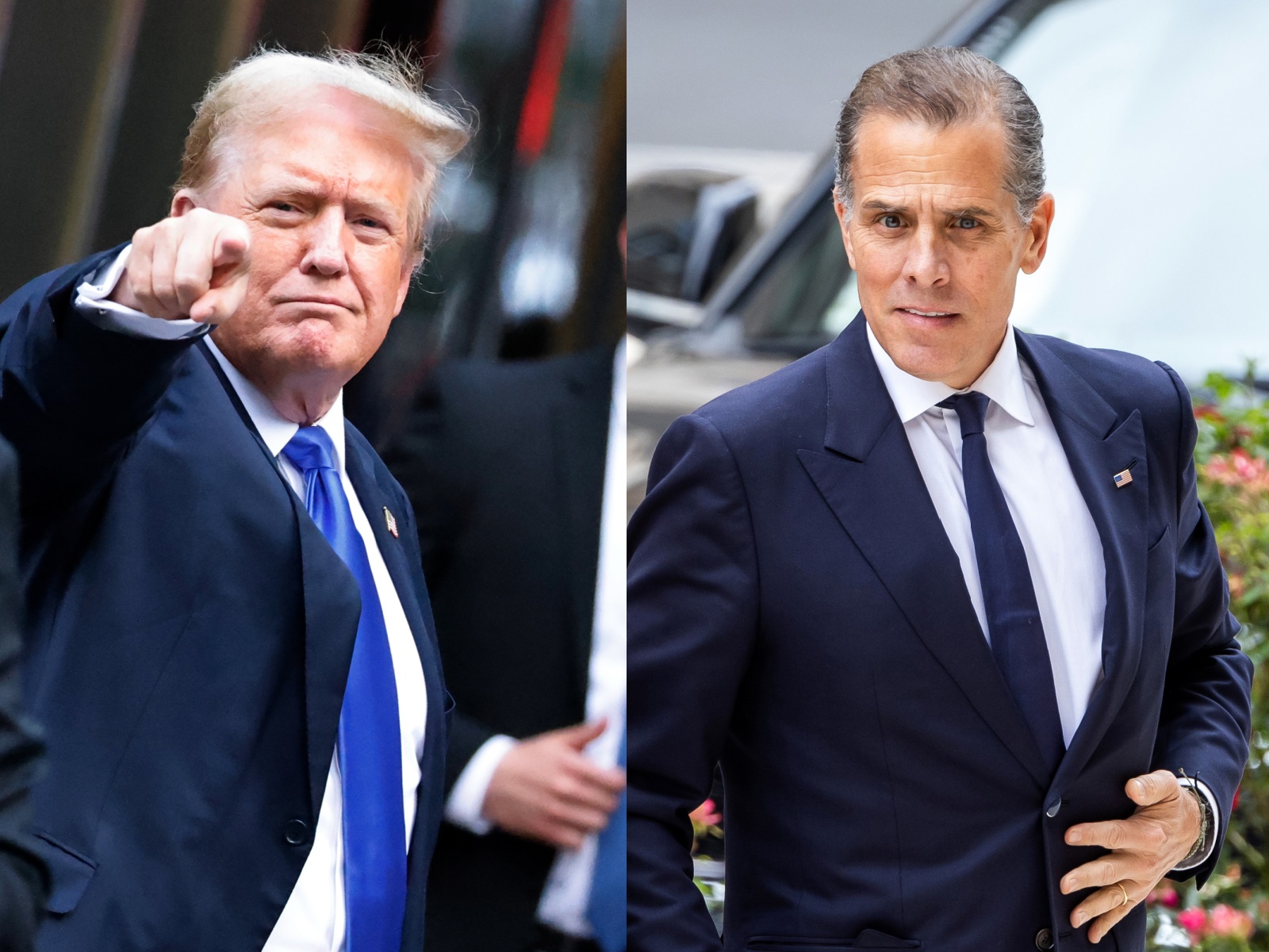 Donald Trump, expresidente y aspirante a la Casa Blanca, y Hunter Biden, hijo del actual presidente de Estados Unidos.