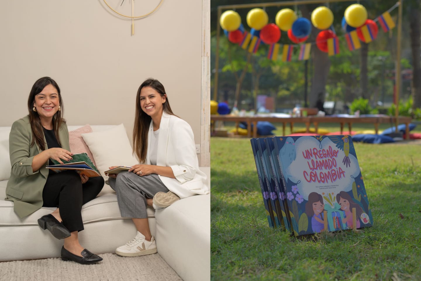 Autoras del libro "Un regalo llado Colombia": Lorena Lumbaque (izq) y Daniela Ruiz (der).