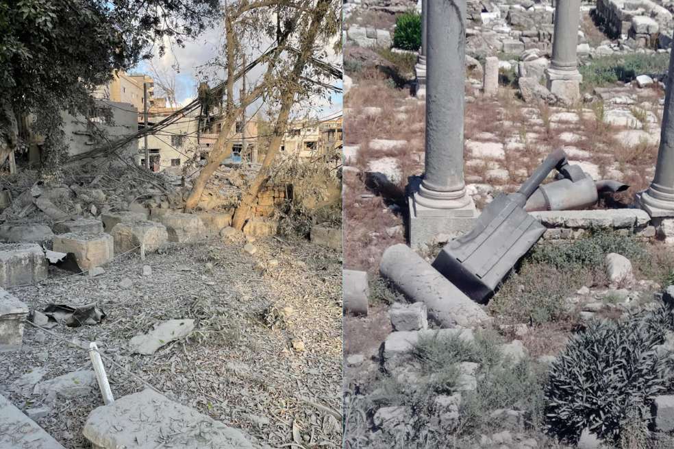 Ruinas de Tiro, Líbano, tras bombardeos israelíes.