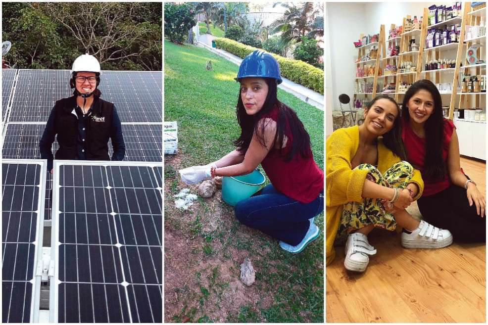 Yuliany García, fundadora de Enef; Mónica Espitia, coordinadora comercial de Cultiagua, y Natalia Rodríguez y Diana Casasbuenas, creadoras de Pompa cuerpo y alma. / Cortesía.