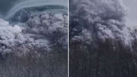 El volcán Shiveluch, en Rusia, entró en erupción