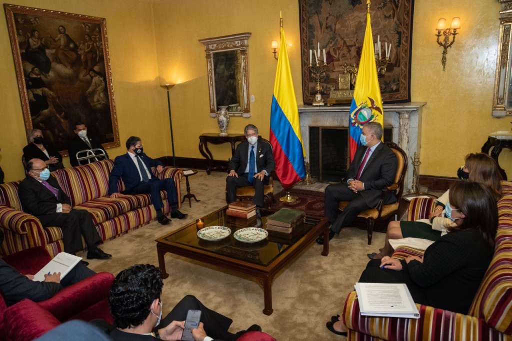 Iván Duque entregó la presidencia pro tempore de la CAN a Guillermo Lasso, mandatario de Ecuador.