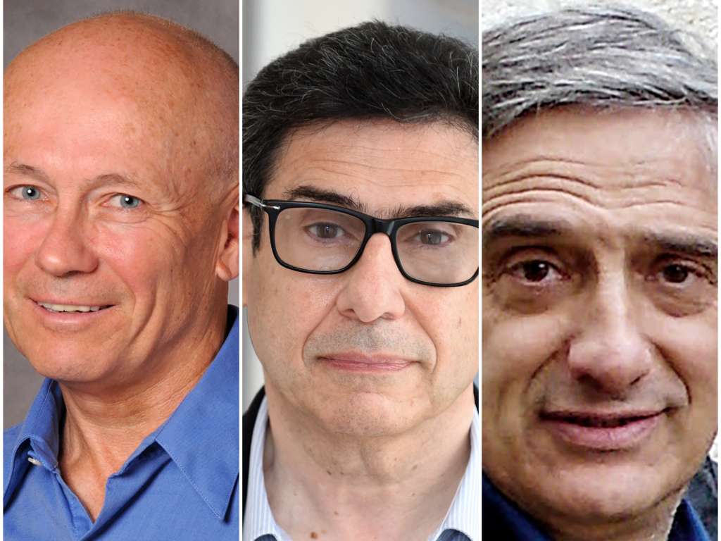 Peter Howitt, Philippe Aghion y Joel Mokyr, ganadores del Nobel de Economía 2025.