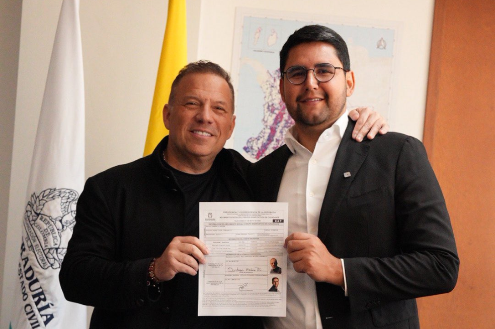 Santiago Botero con Carlos Fernando Cuevas, su fórmula vicepresidencial.