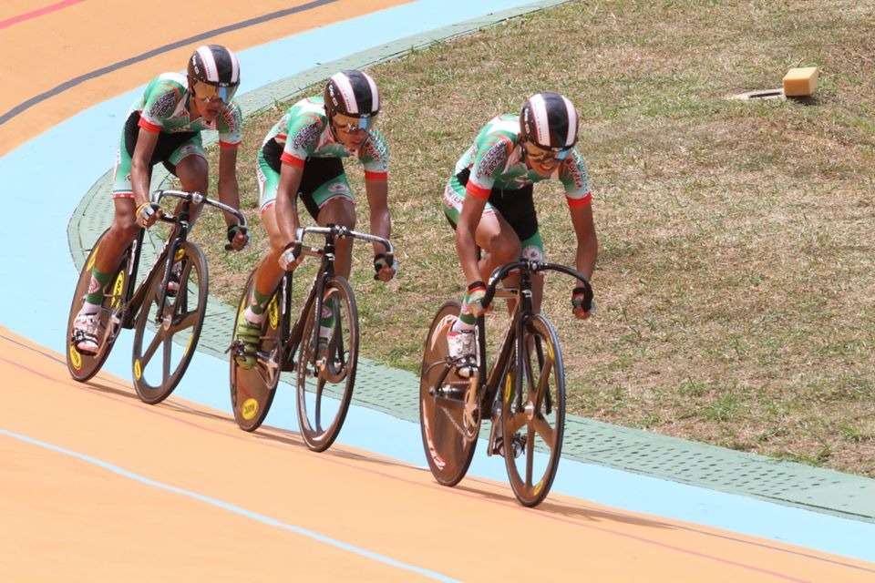 Recuerdo de su paso por el Campeonato Nacional de ciclismo en pista, que se llevó a cabo en Bucaramanga.