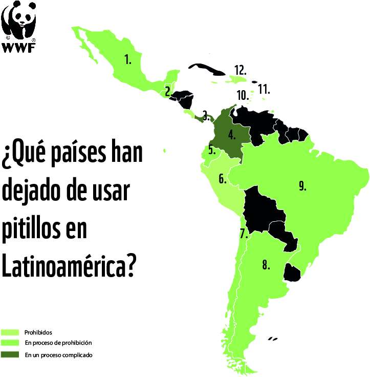 Según WWF, estos son los países que prohibieron o van a prohibir los plásticos de un solo uso. / WWF