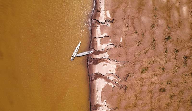 El descenso del nivel del agua en el río Amazonas está por debajo de los promedios históricos (1991-2020). / @camilodiazphotography - WWF Colombia