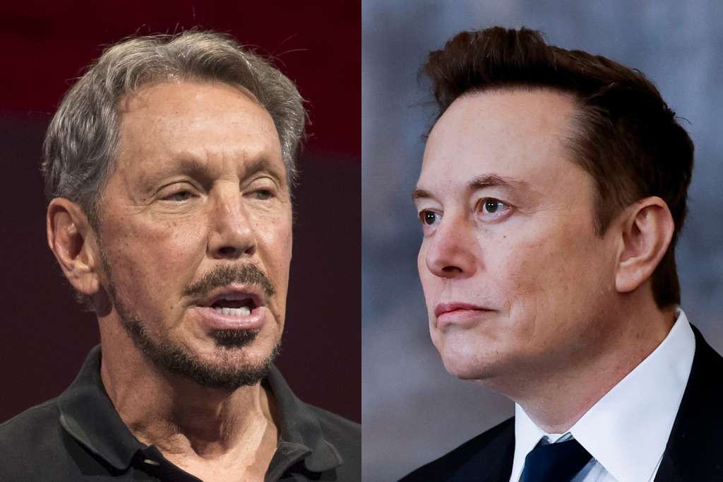 Larry Ellison (izquierda) y Elon Musk (derecha).