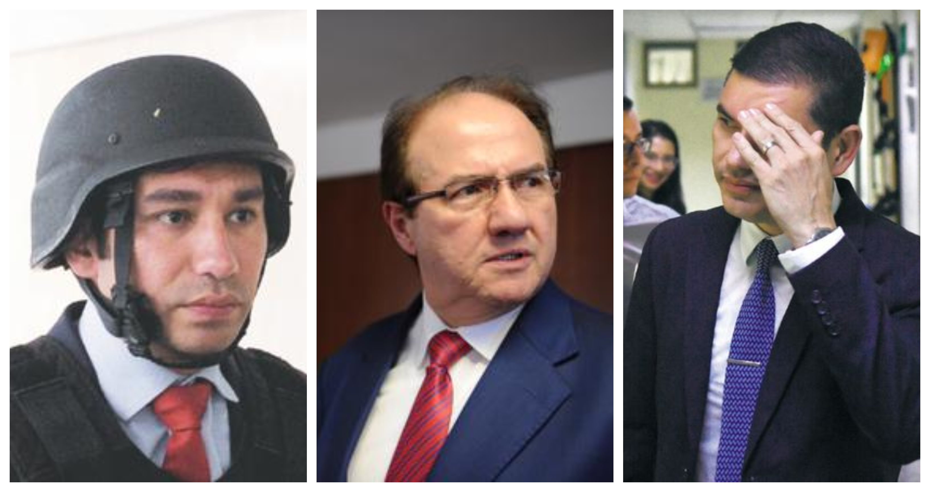 Luis Gustavo Moreno (izquierda), exfiscal anticorrupción. José Leonidas Bustos (centro), expresidente de la Corte Suprema de Justicia. Camilo Ruiz (derecha), exmagistrado auxiliar de la Sala Penal.